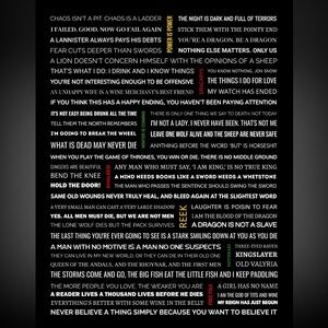Game of Thrones Quotes Poster